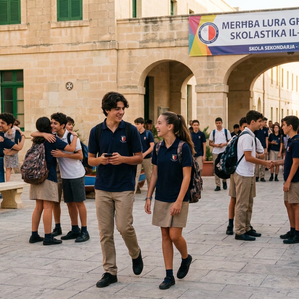 Secondary students back to school in Malta